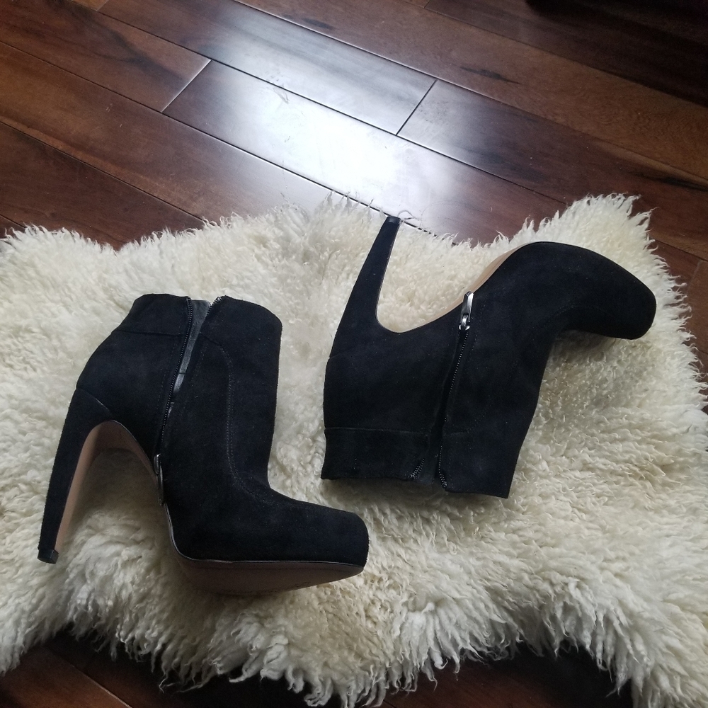 Sam Edelman "Kit" Black Suede Booties - Picture 6 of 8
